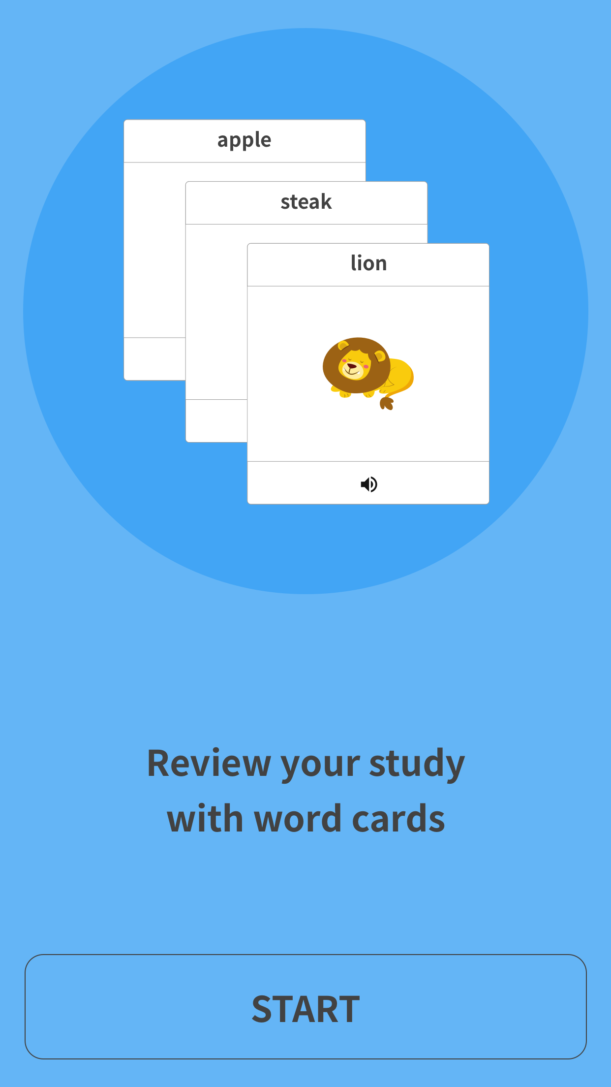 blaboo study card word
