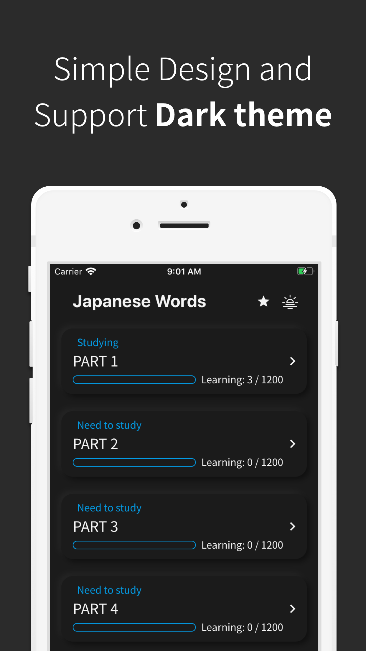 Japanese vocabulary, Japanese words app - App screenshot 3