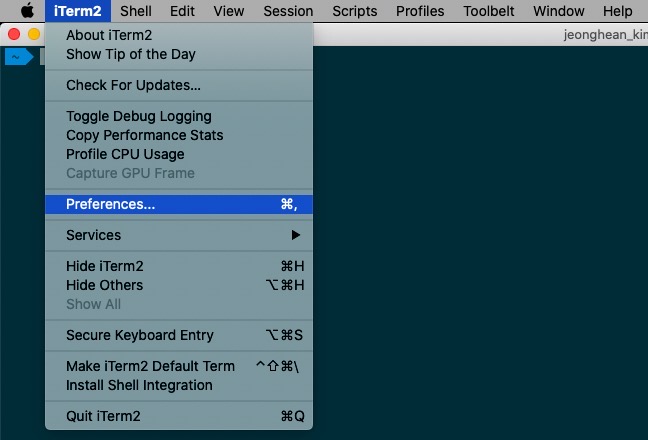 configure the development environment on Mac - iterm2 preferences