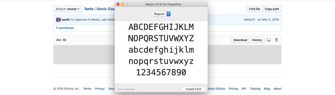 Development Environment on Mac - iterm font installation