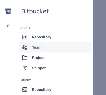 bitbucket menu repository