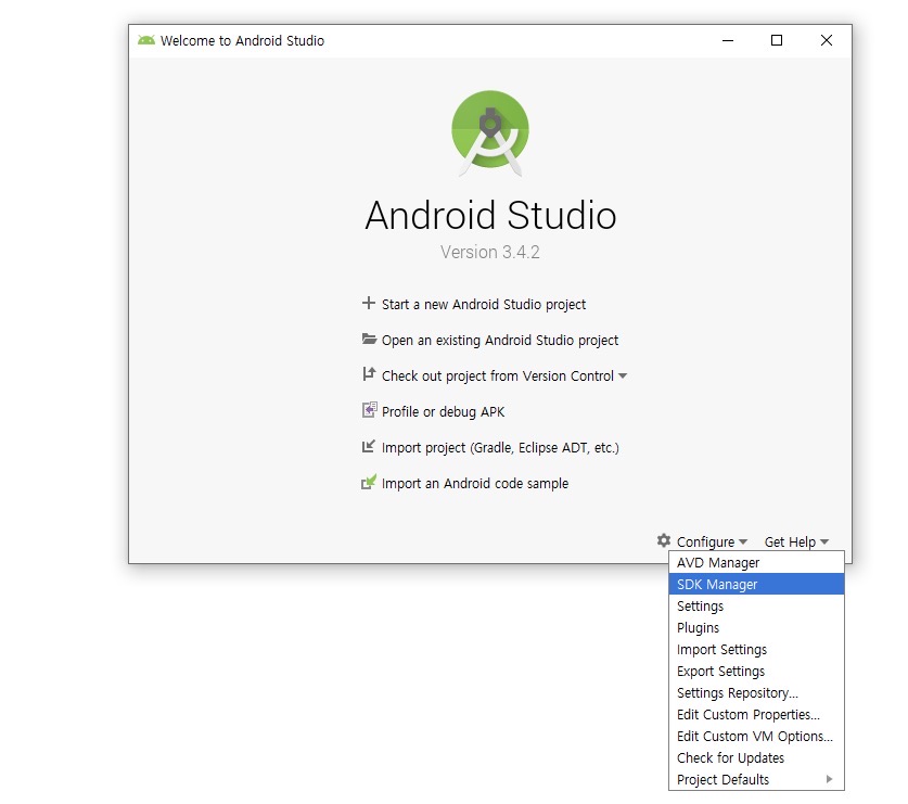 react-native development environment setting - Android studio excute