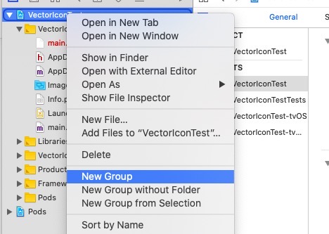 react-native-vector-iconsインストール方法 - Xcode Fontsグループ追加