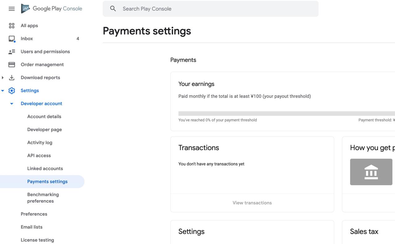Android Payments settings
