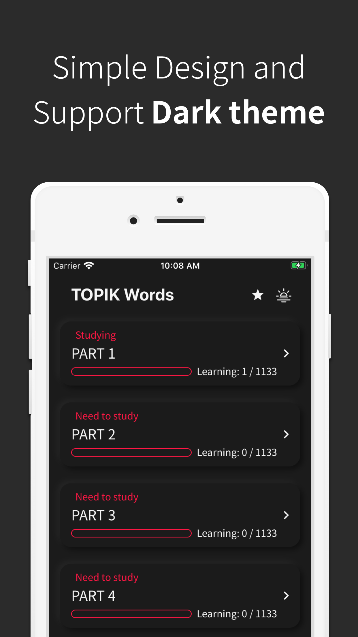 Korean vocabulary, TOPIK words app - App screenshot 3