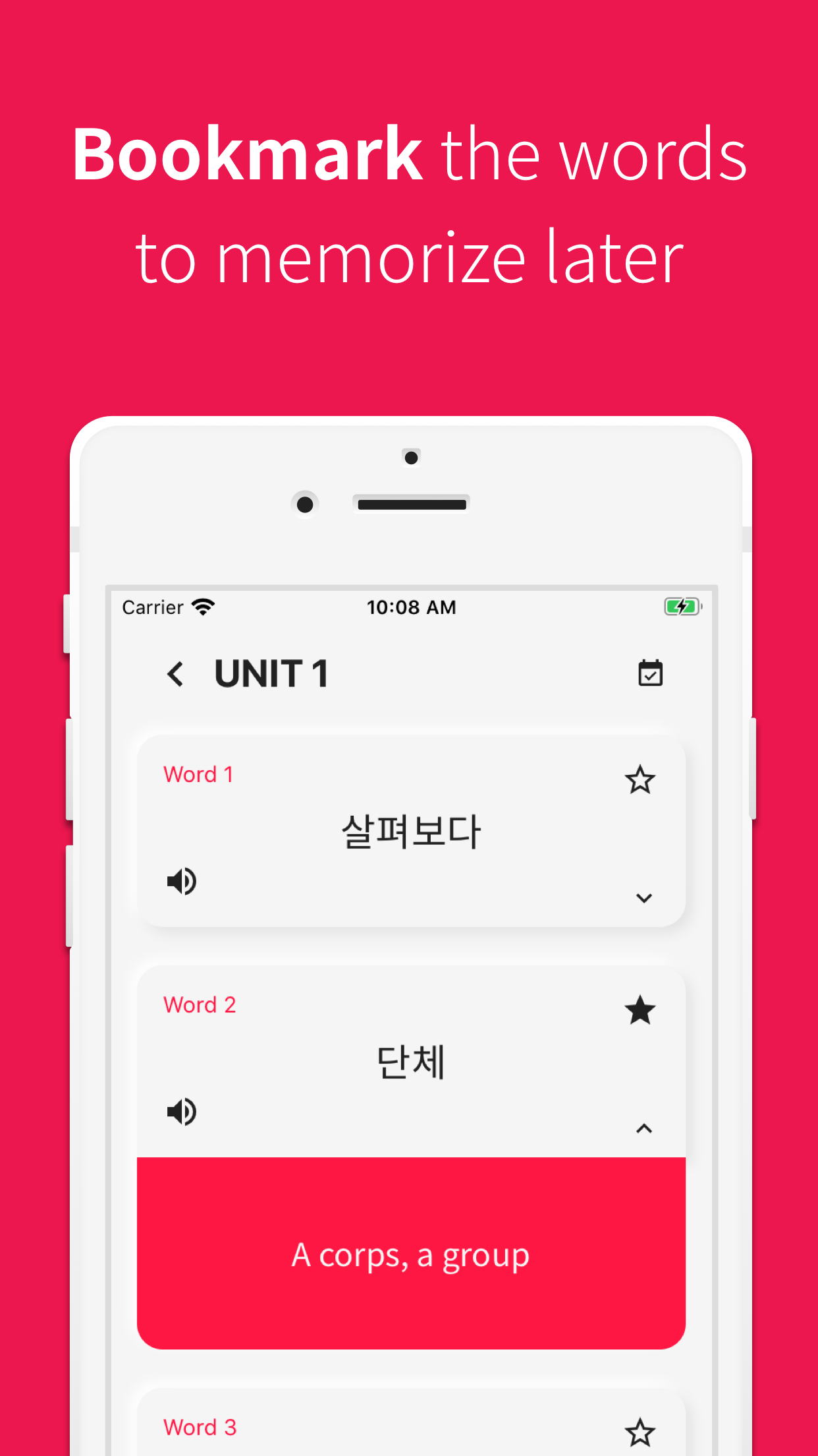 Korean vocabulary, TOPIK words app - App screenshot 5
